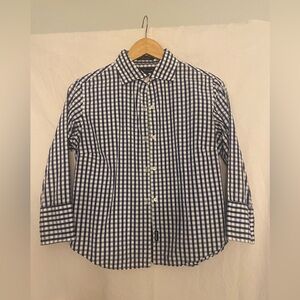 Faconnable Navy and Cream gingham shirt